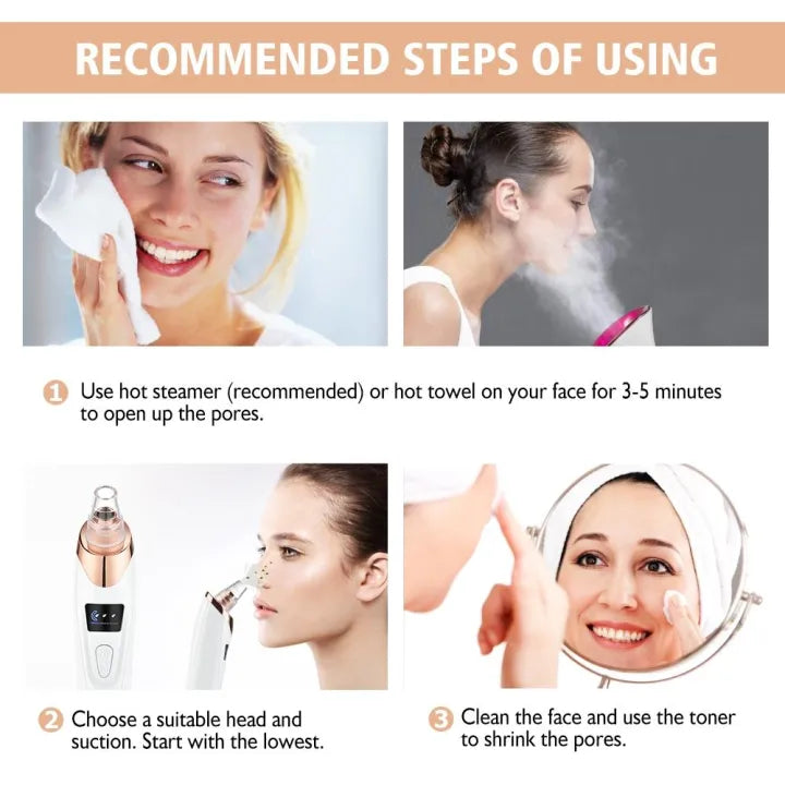 5 in 1 Electric Blackhead Acne Oil Remover Vacuum Suction Face Pore Cleaner Machine