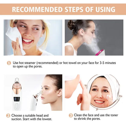 5 in 1 Electric Blackhead Acne Oil Remover Vacuum Suction Face Pore Cleaner Machine