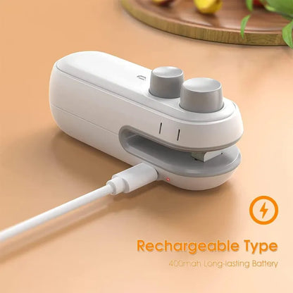 Mini Seal Machine, 2 in 1 USB Rechargeable Magnetic Heat Sealing Machine