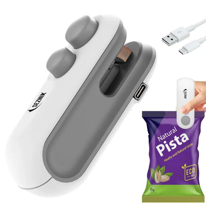 Mini Seal Machine, 2 in 1 USB Rechargeable Magnetic Heat Sealing Machine