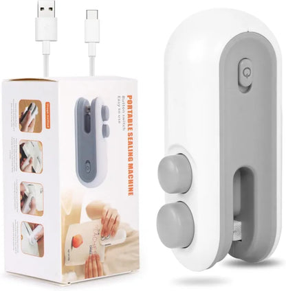 Mini Seal Machine, 2 in 1 USB Rechargeable Magnetic Heat Sealing Machine